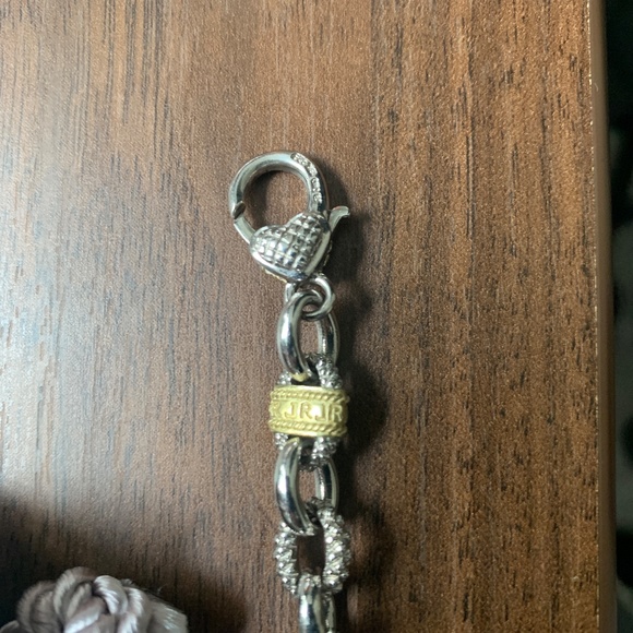 Judith Ripka JR Two Sterling Silver & 18k Gold Link Chain Bracelet - Picture 8 of 8